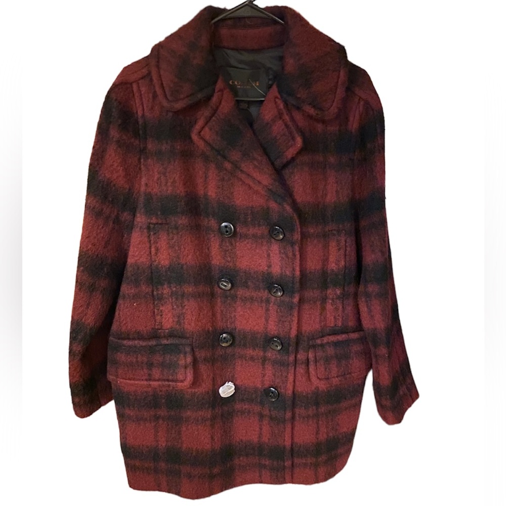 Coach Plaid Peacoat -size small